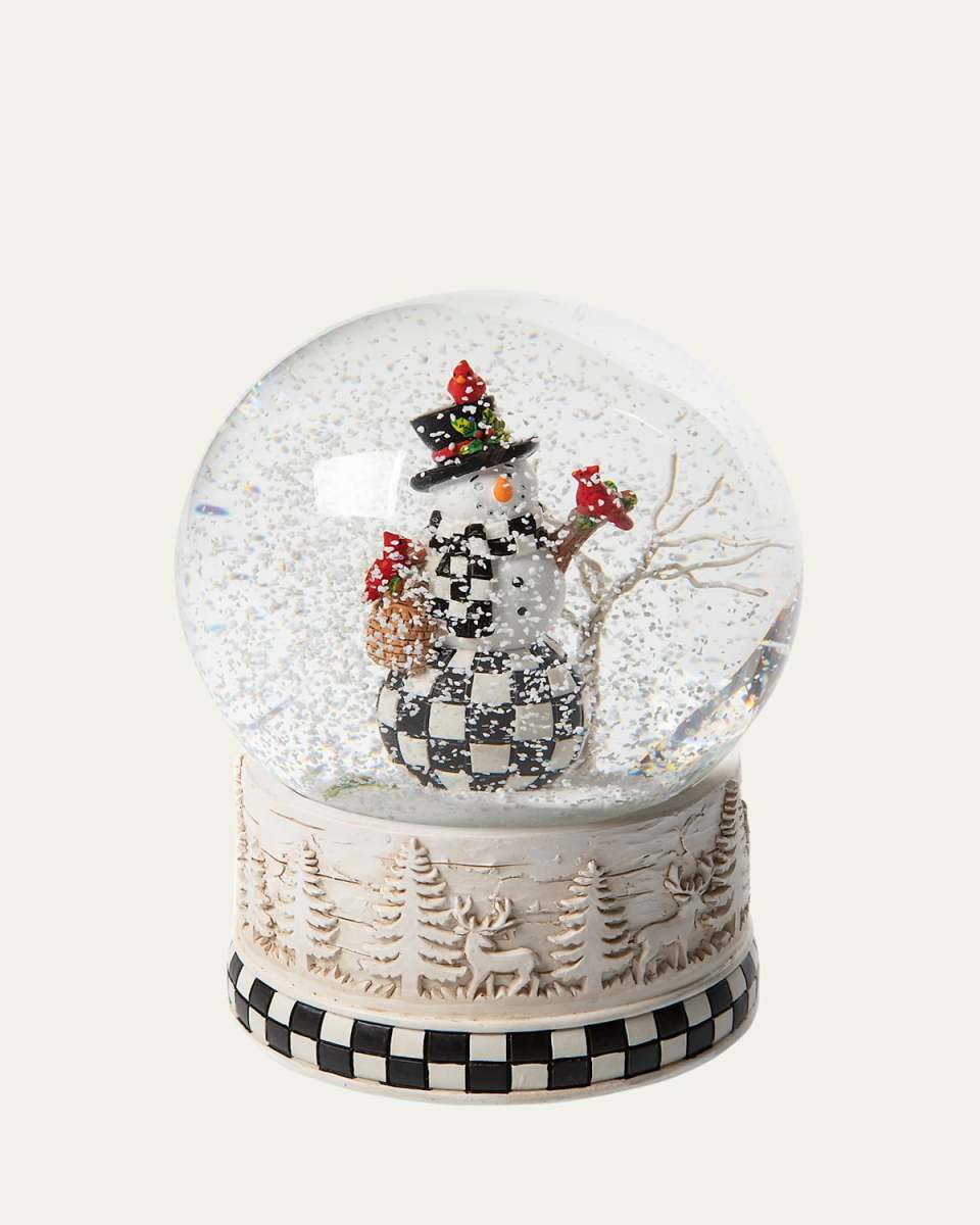 Farmhouse Snowman Snow Globe